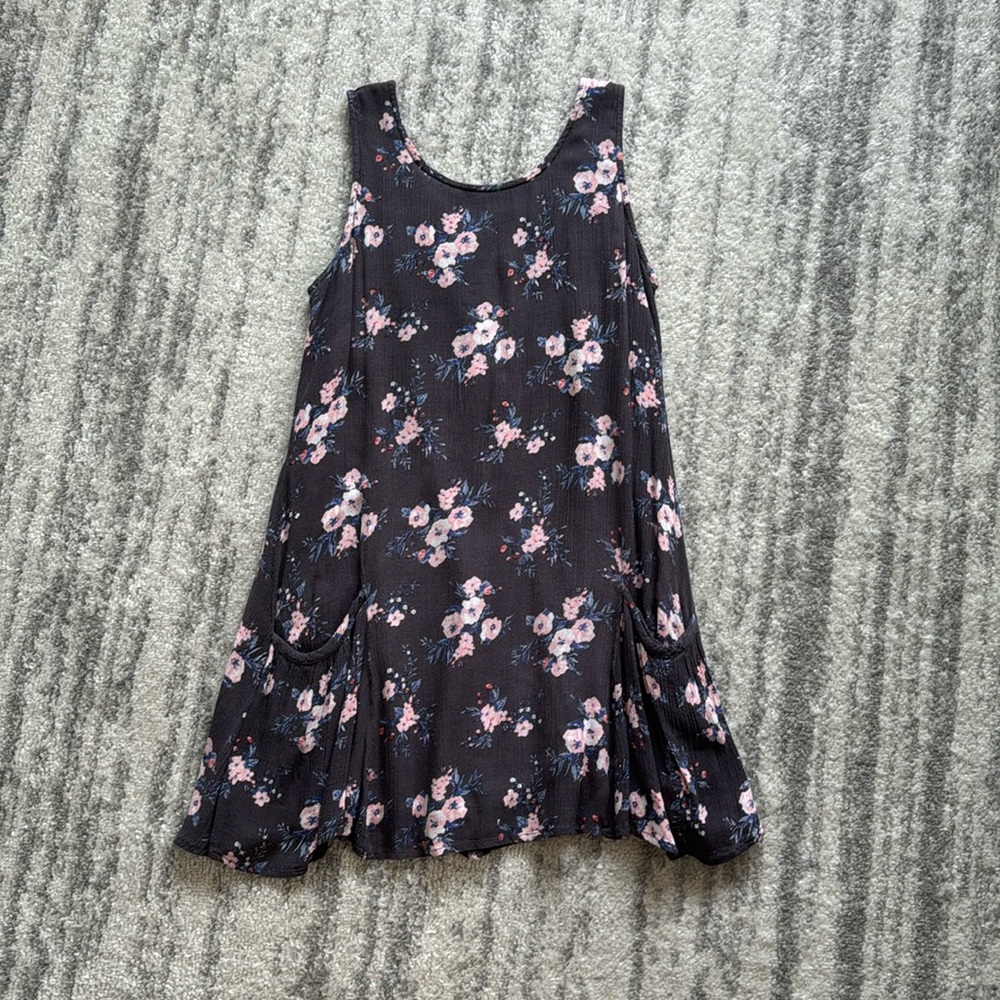 Dark purple dress with flowers